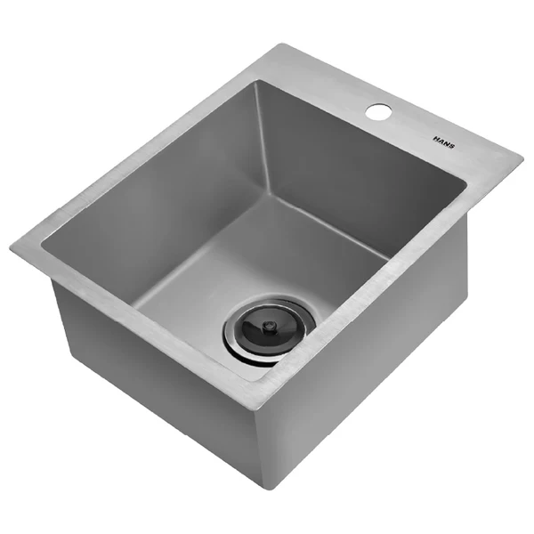 Hans Handmade Kitchen Sink 39 × 51 cm With Drain Chrome H 39-51